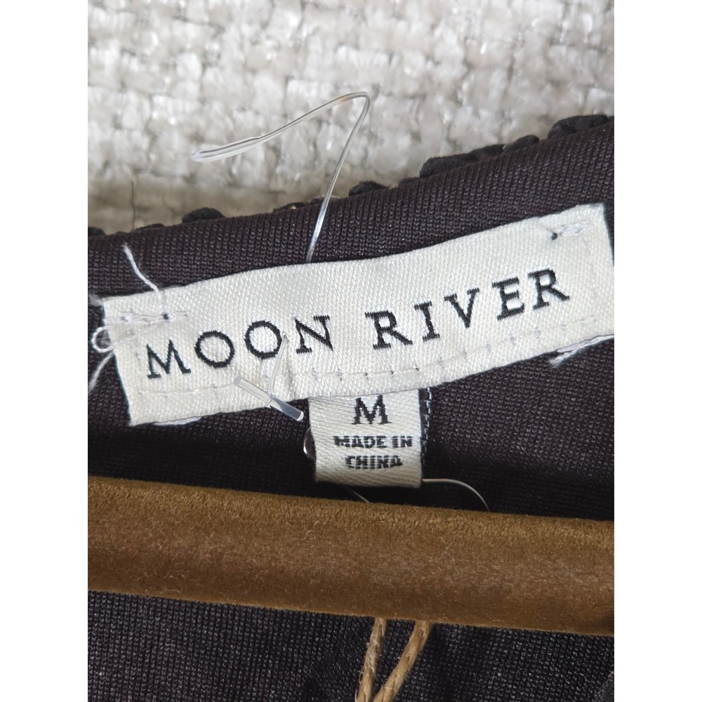 Moon River Black Midi Dress with Gold Speckle - Picture 5 of 14